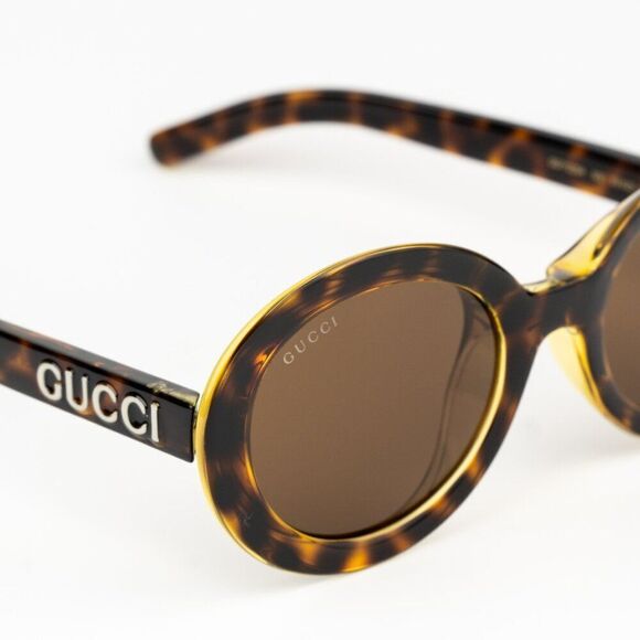 SALE! NEW Gucci GG1722SA 002 Spotted Havana Brown Unisex Oval Sunglasses main image 8